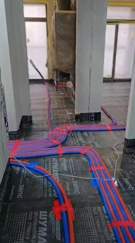 Разметка и инженерные трассы до стяжки