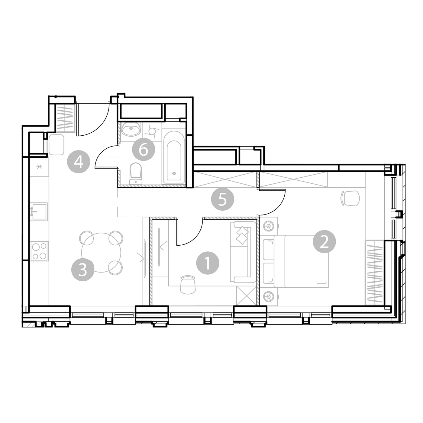 Планировка ЭВОПАРК Измайлово 51,09 м², k1-a231