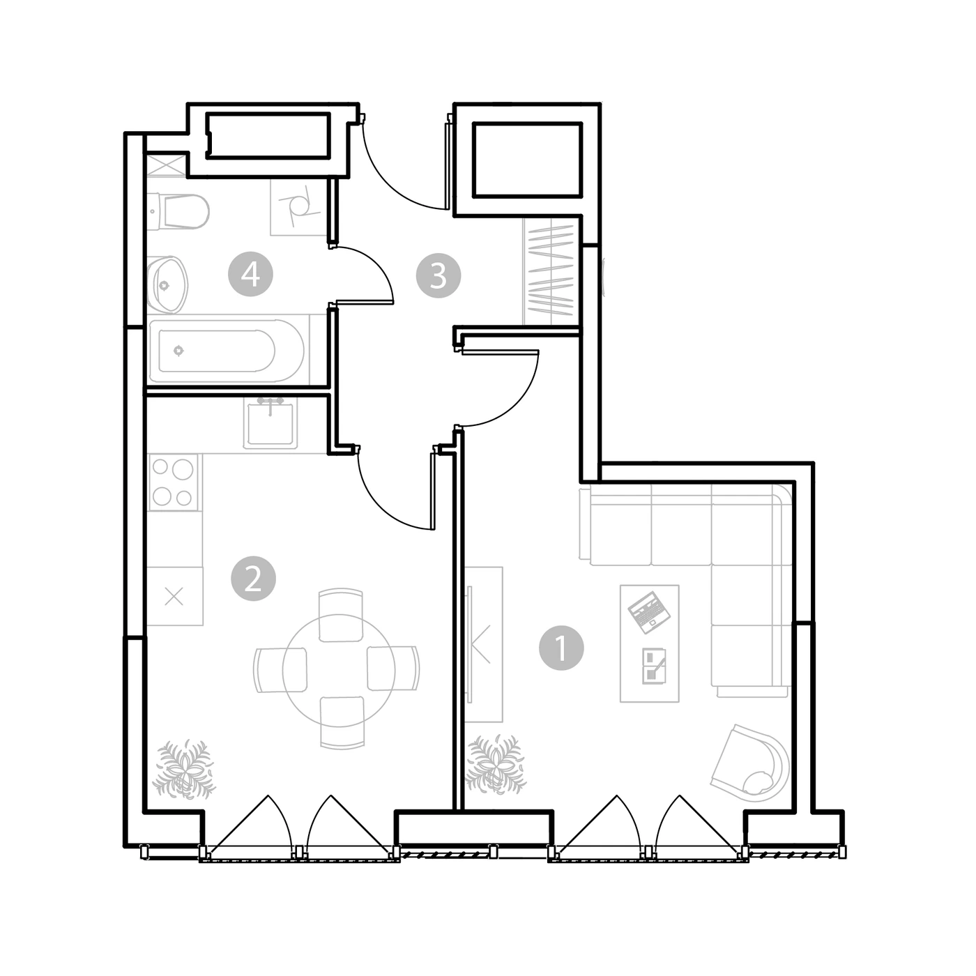 Планировка ЭВОПАРК Сокольники 37,58 м², k1-a495