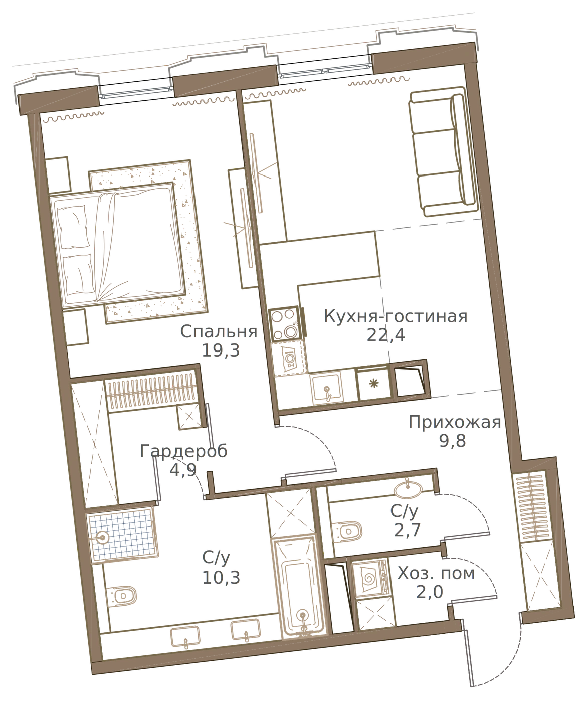 Планировка Дом Франка 71,4 м², Дом Франка · №3