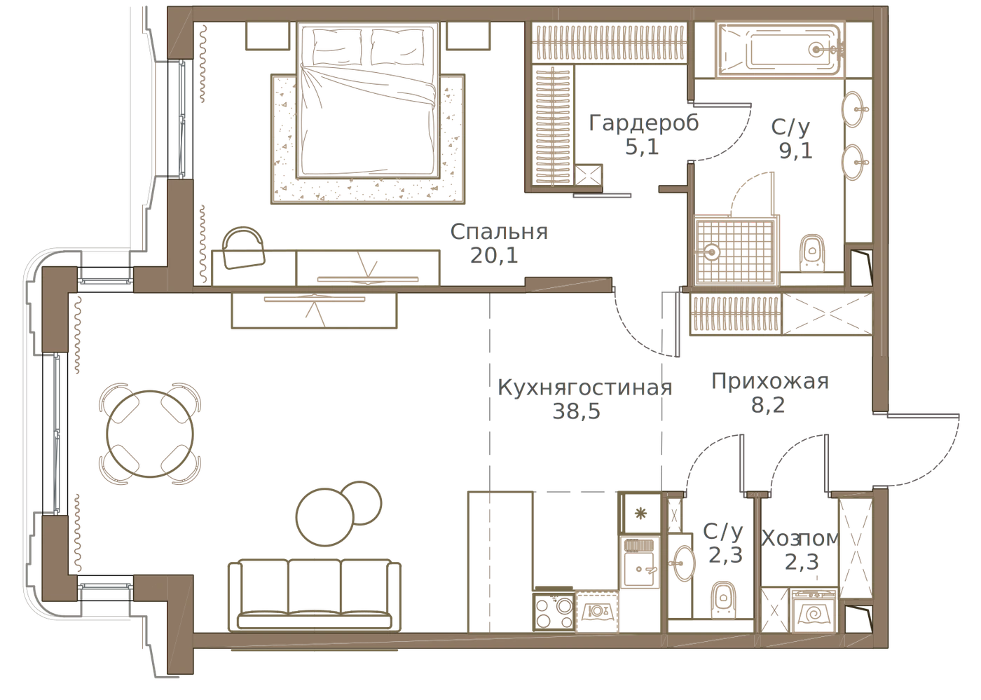 Планировка Дом Франка 84 м², Дом Франка · №34