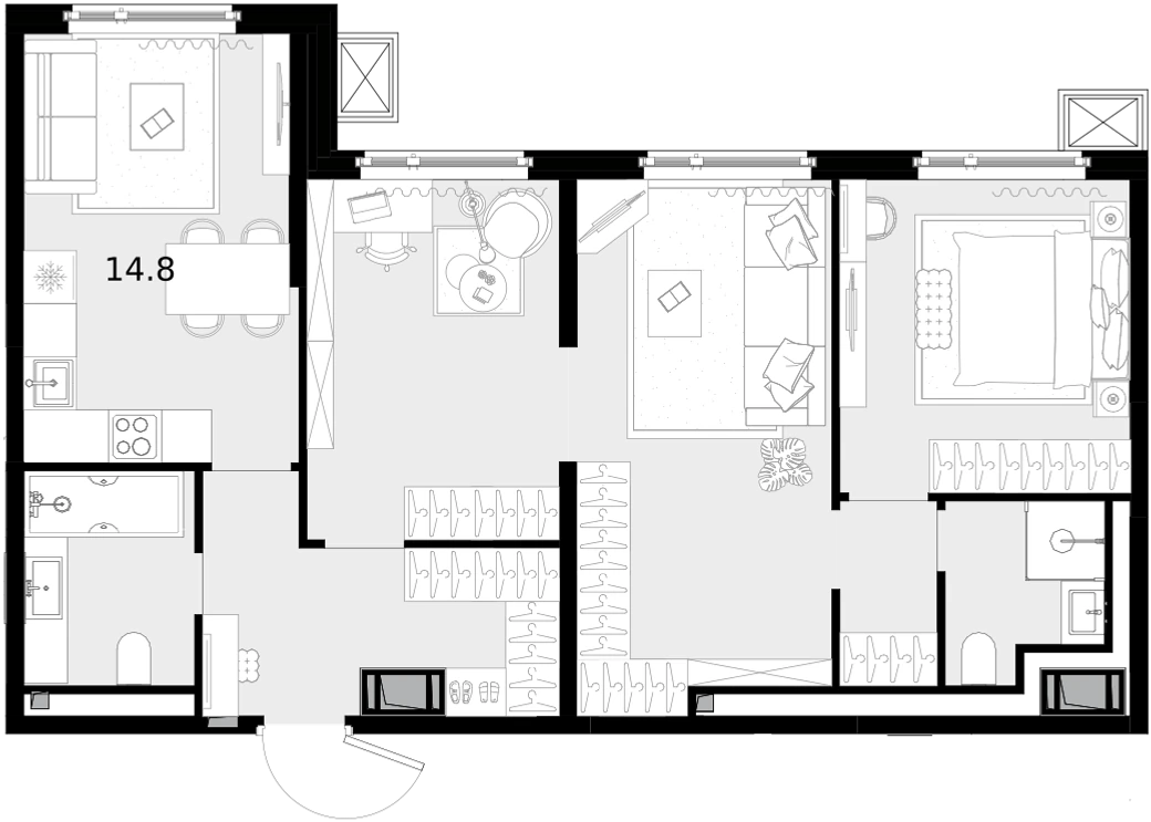 Планировка Дом Малевич 73,3 м², №308