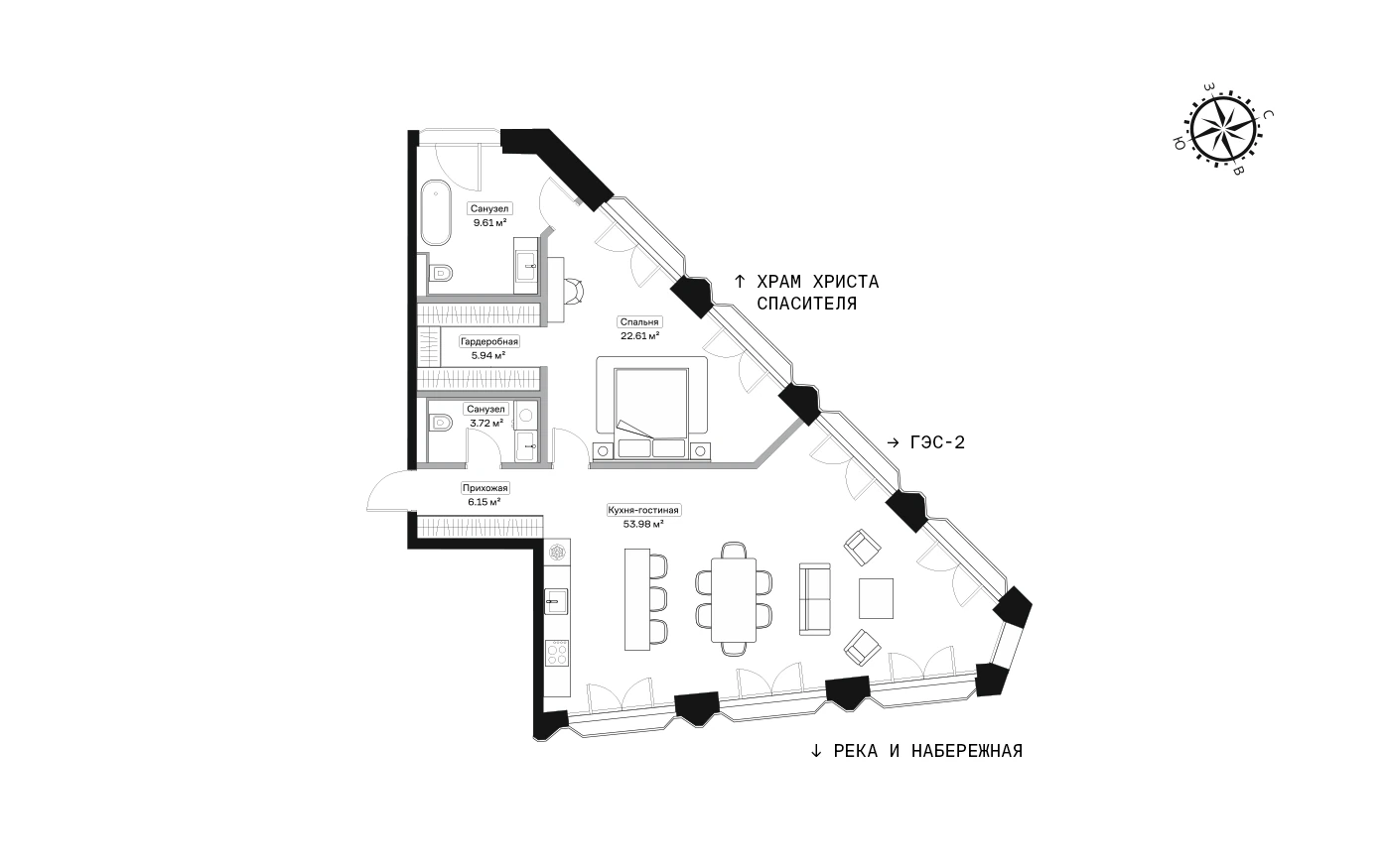 Планировка Первый на Красном 103,64 м², Корпус А · 103.64 м² · 4 этаж