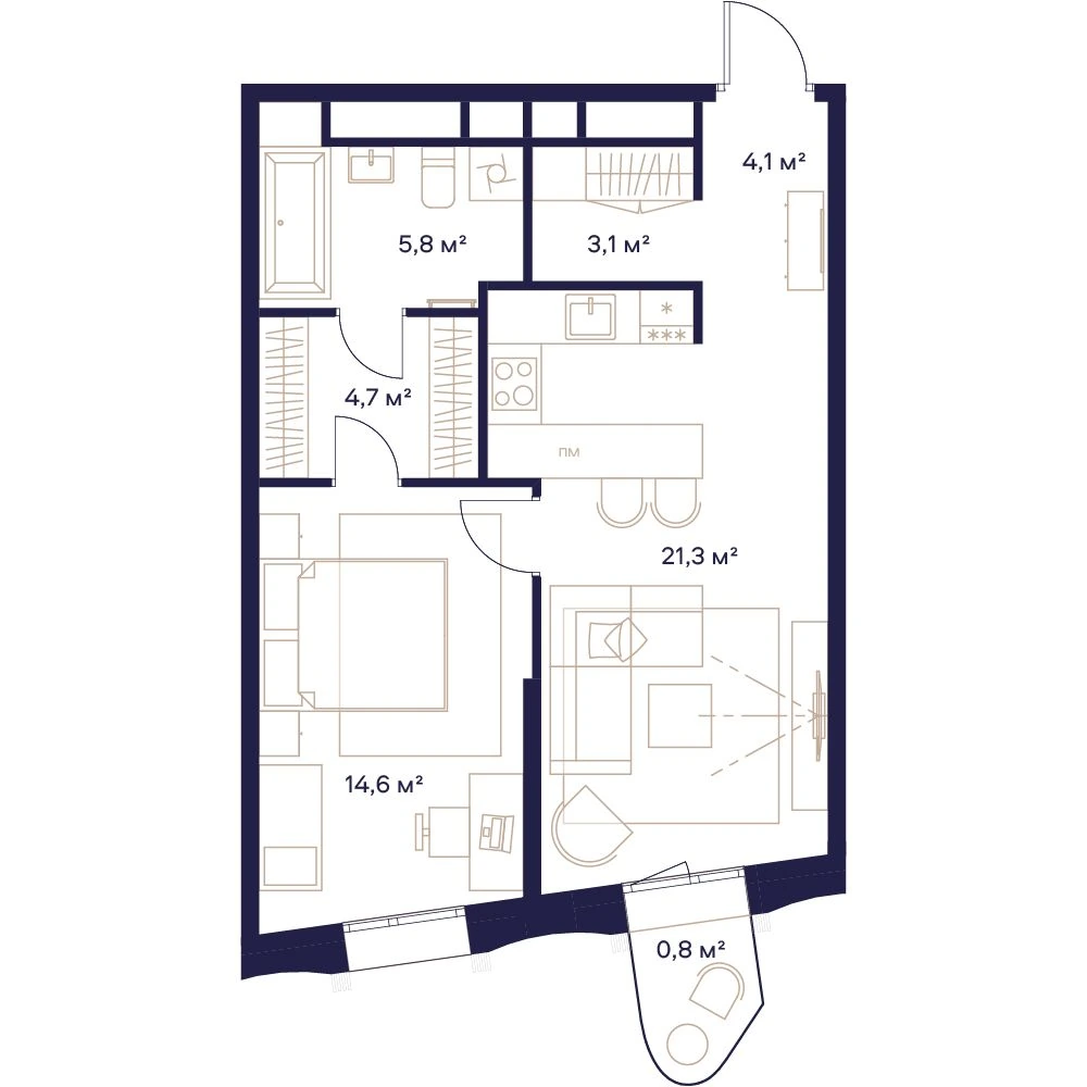 Планировка Союз 54,1 м², №162