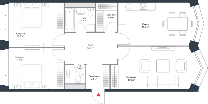 Планировка Ривер Парк 94,1 м², 465