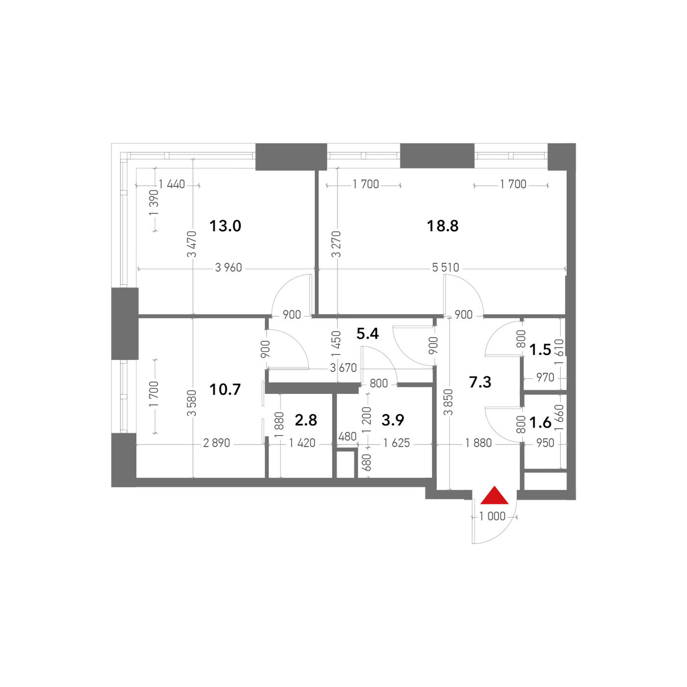 Планировка Воксхолл 65 м², 49