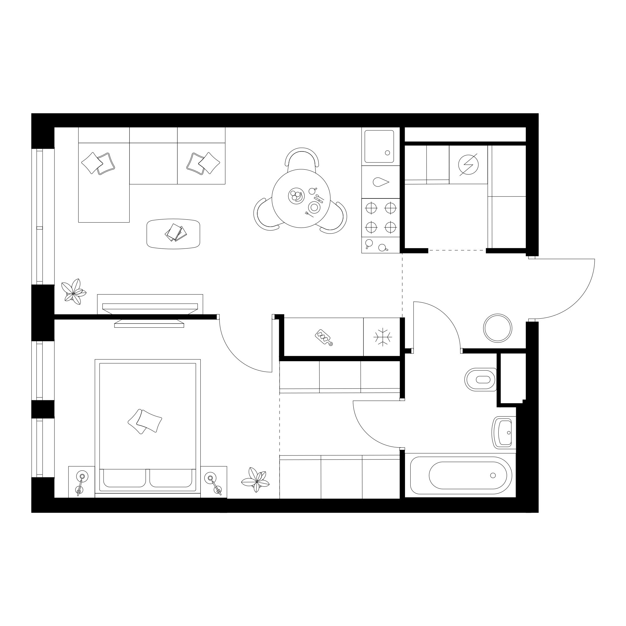 Планировка Грин парк: 40 м²