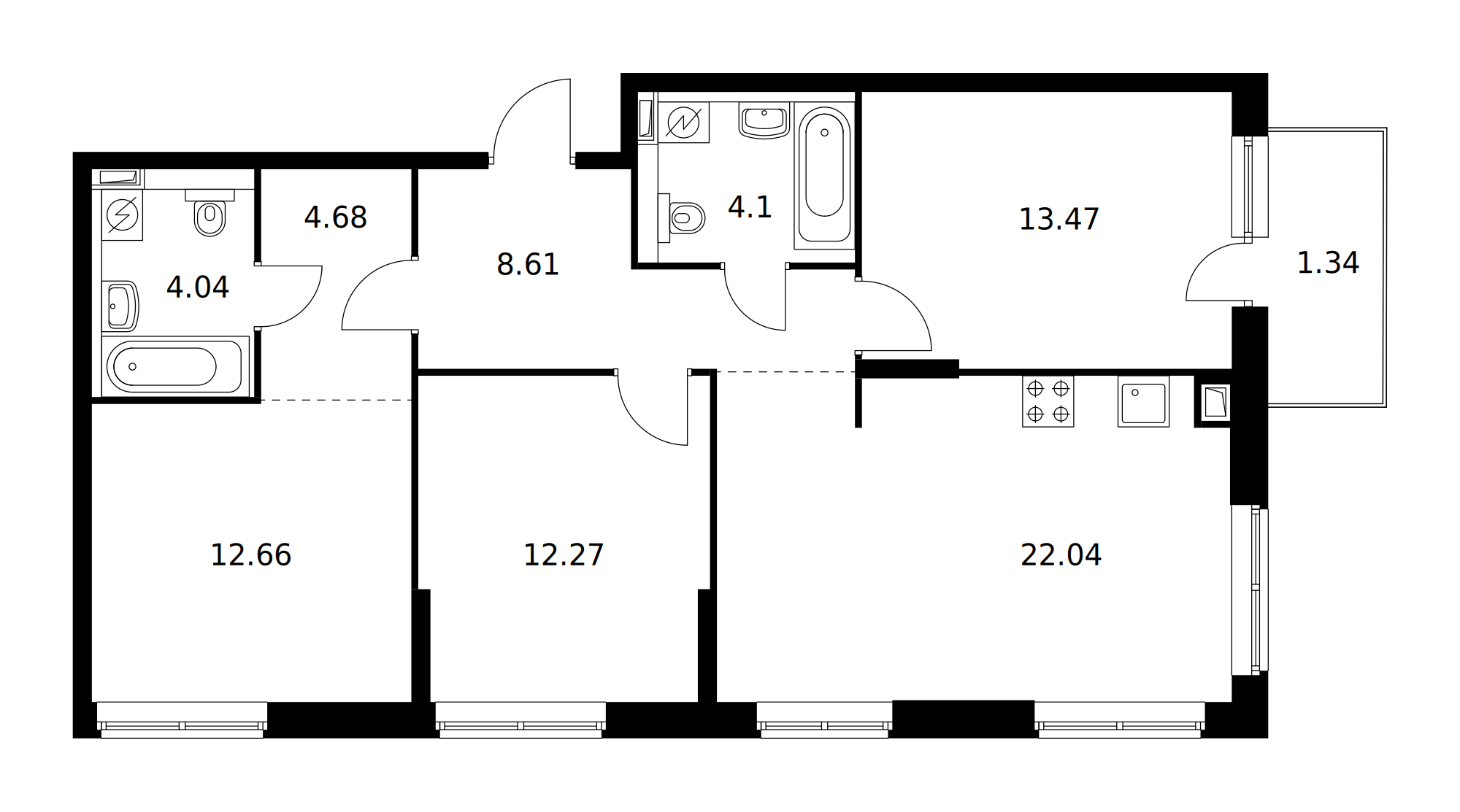 Планировка Вангарден: 83,21 м²