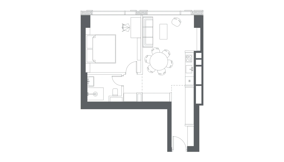 Планировка Capital Towers 54,1 м², 56.02