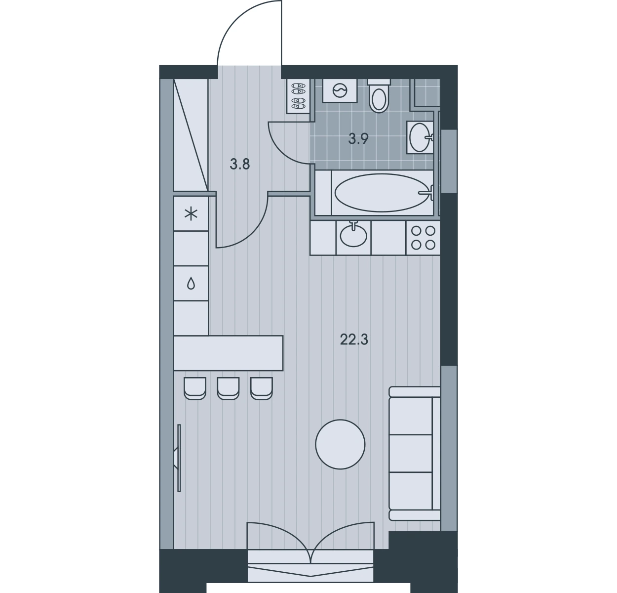 Планировка Эвер 30 м², EV-6-6-46