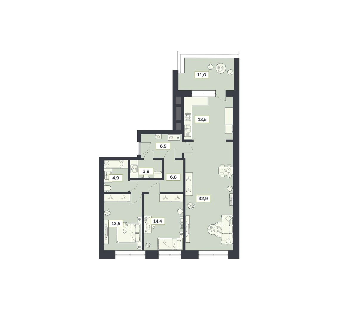 Планировка ЛАЙМ 96,4 м², Объявление 5228358804199214478