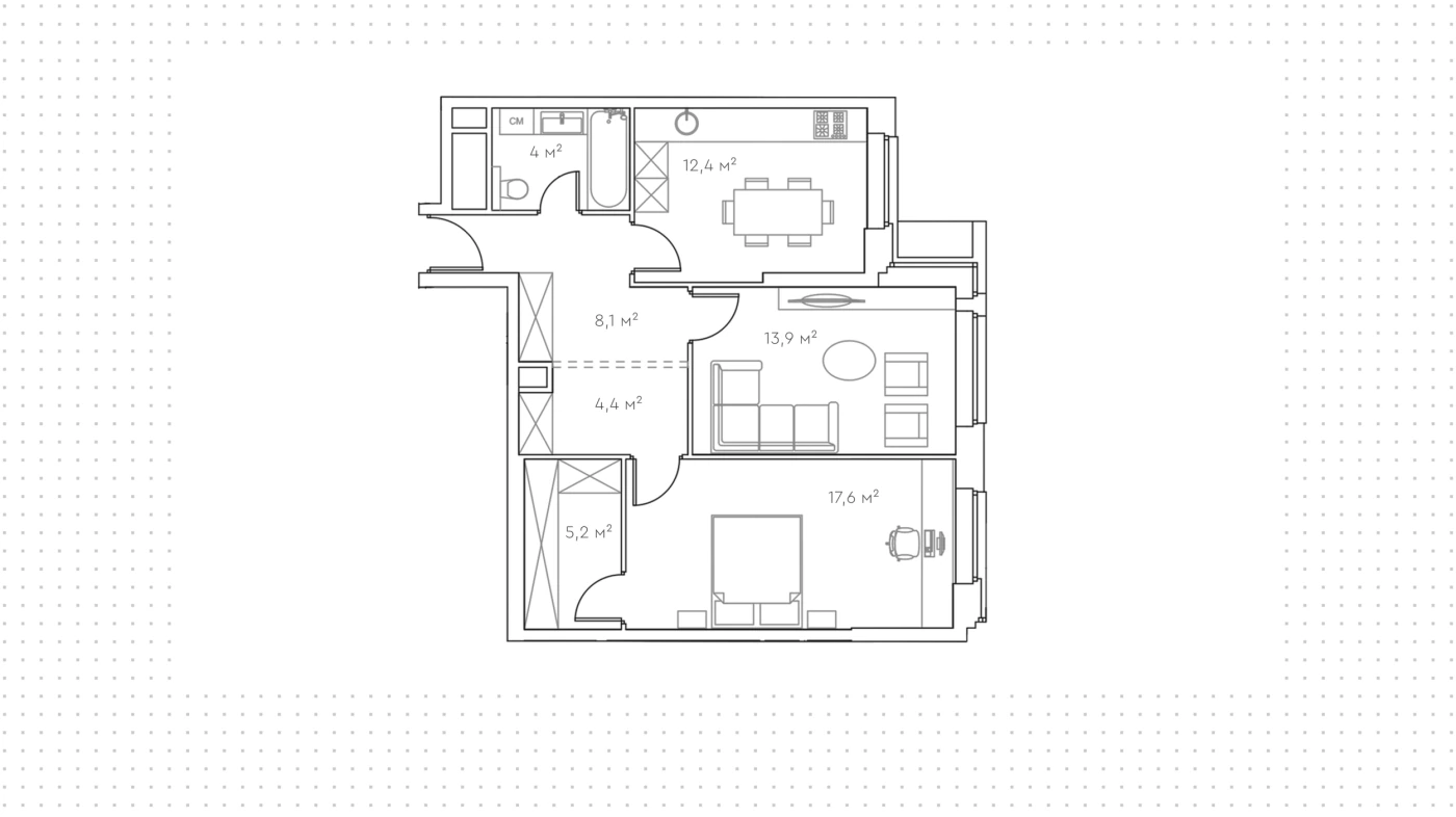 Планировка MainStreet (Мейнстрит) 66 м², Whitewill 171282