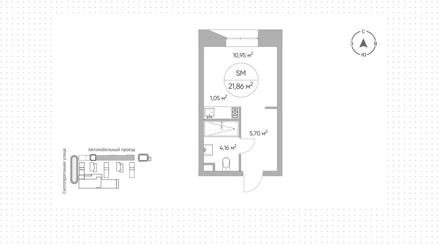 Планировка «N’ice Loft» 21,86 м², Whitewill 176209