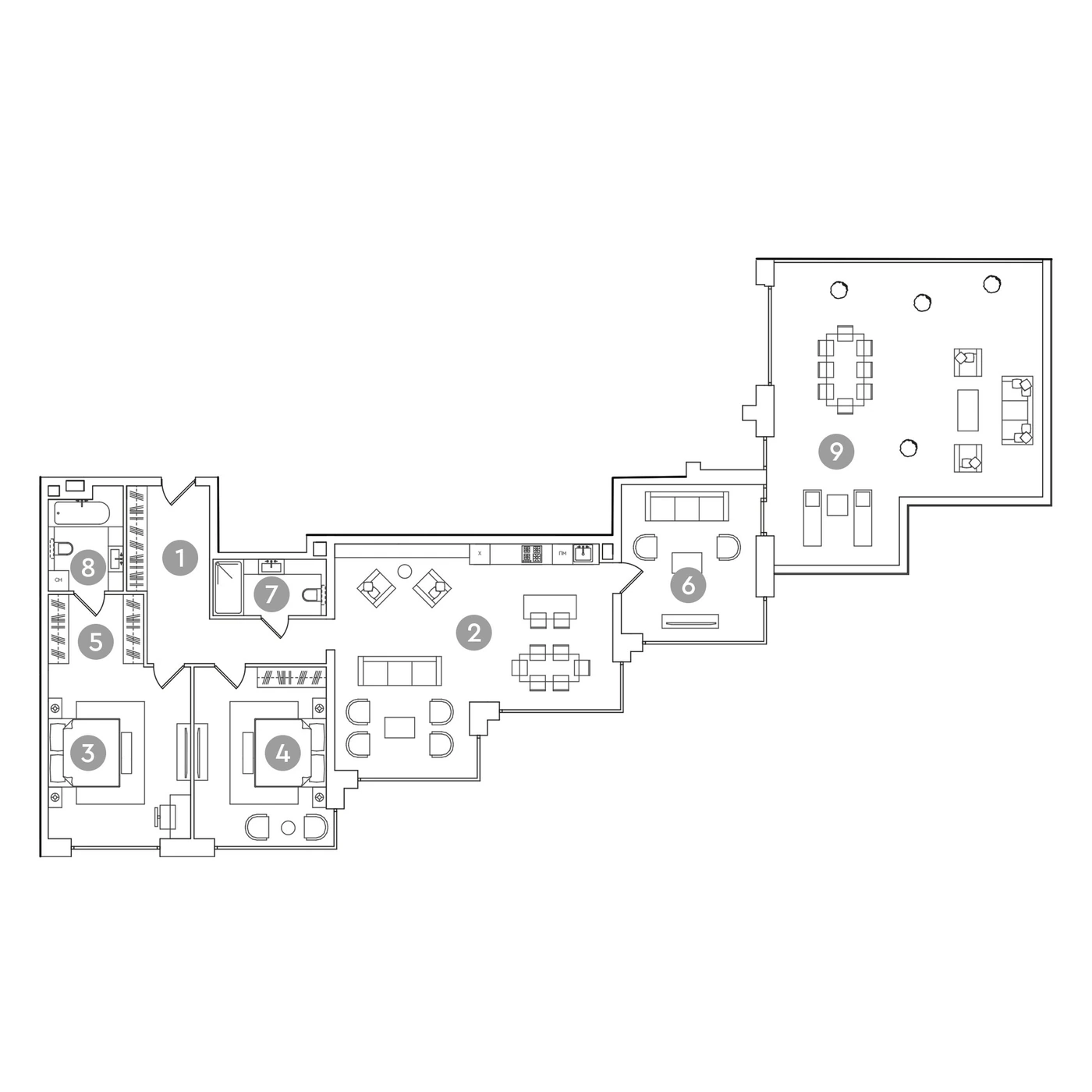Планировка RED7 (РедСевен) 207,5 м², № 1512