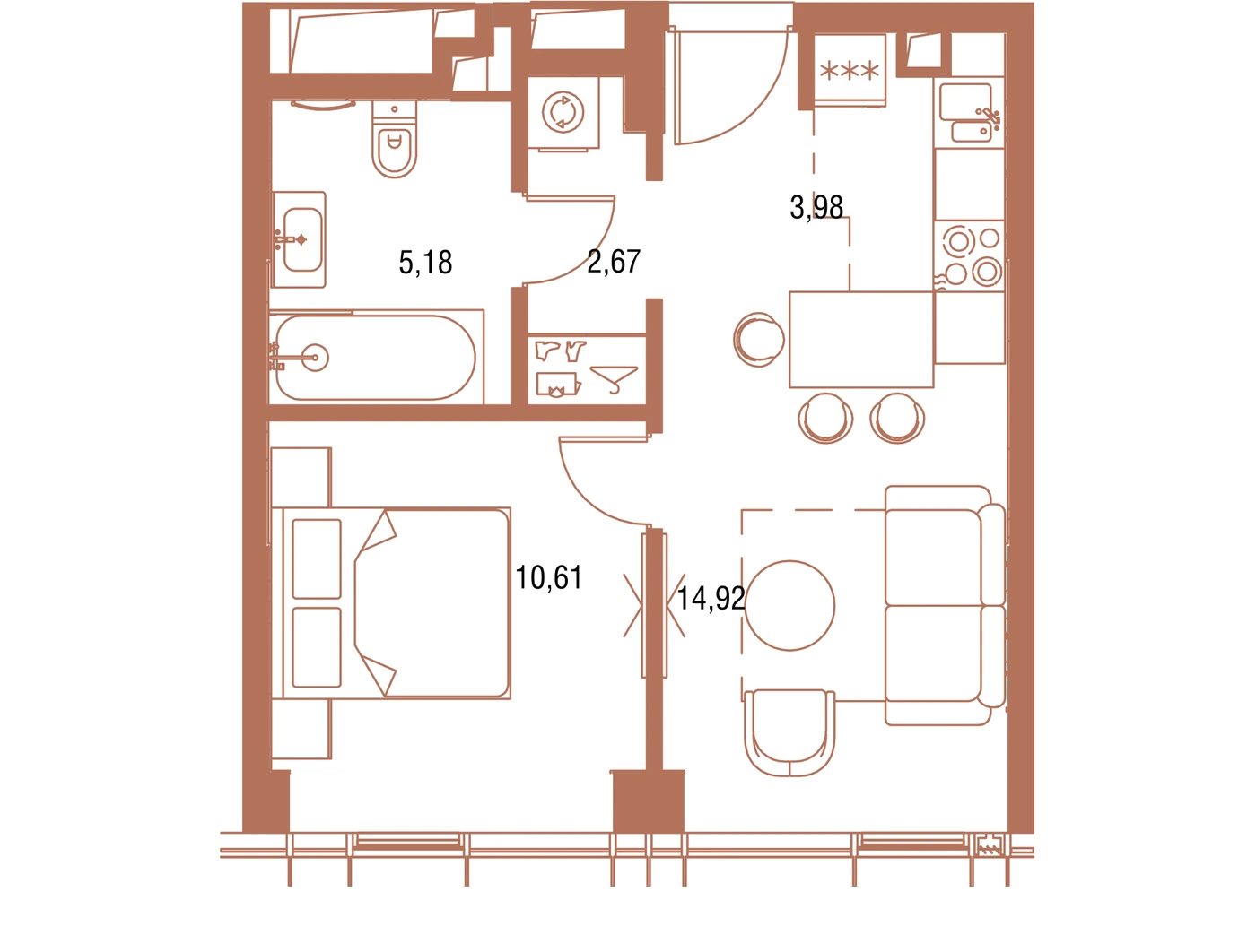 Планировка "Симфония 34" 37,4 м², № 67