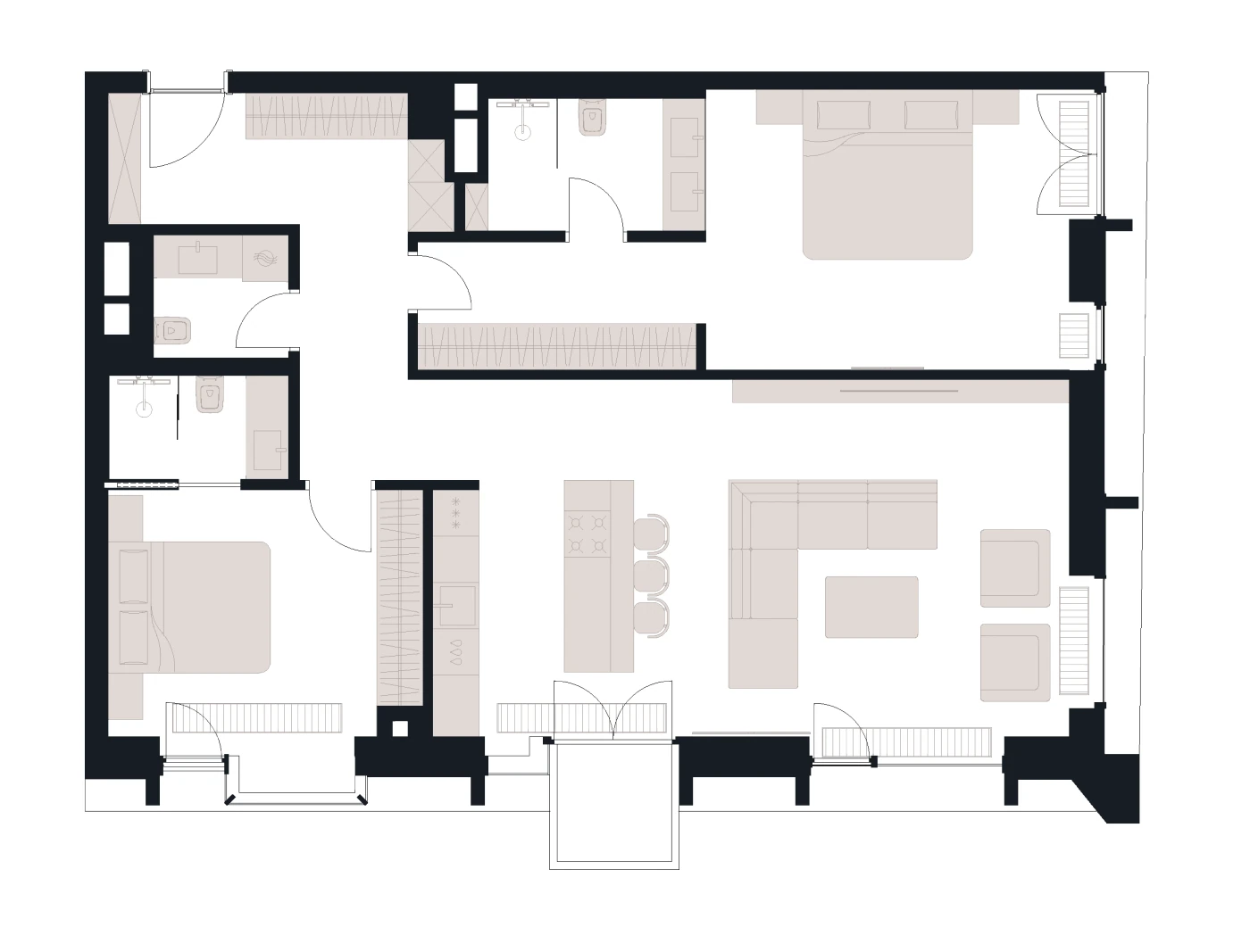 Планировка Victory Park Residences 103,4 м², № 7.48