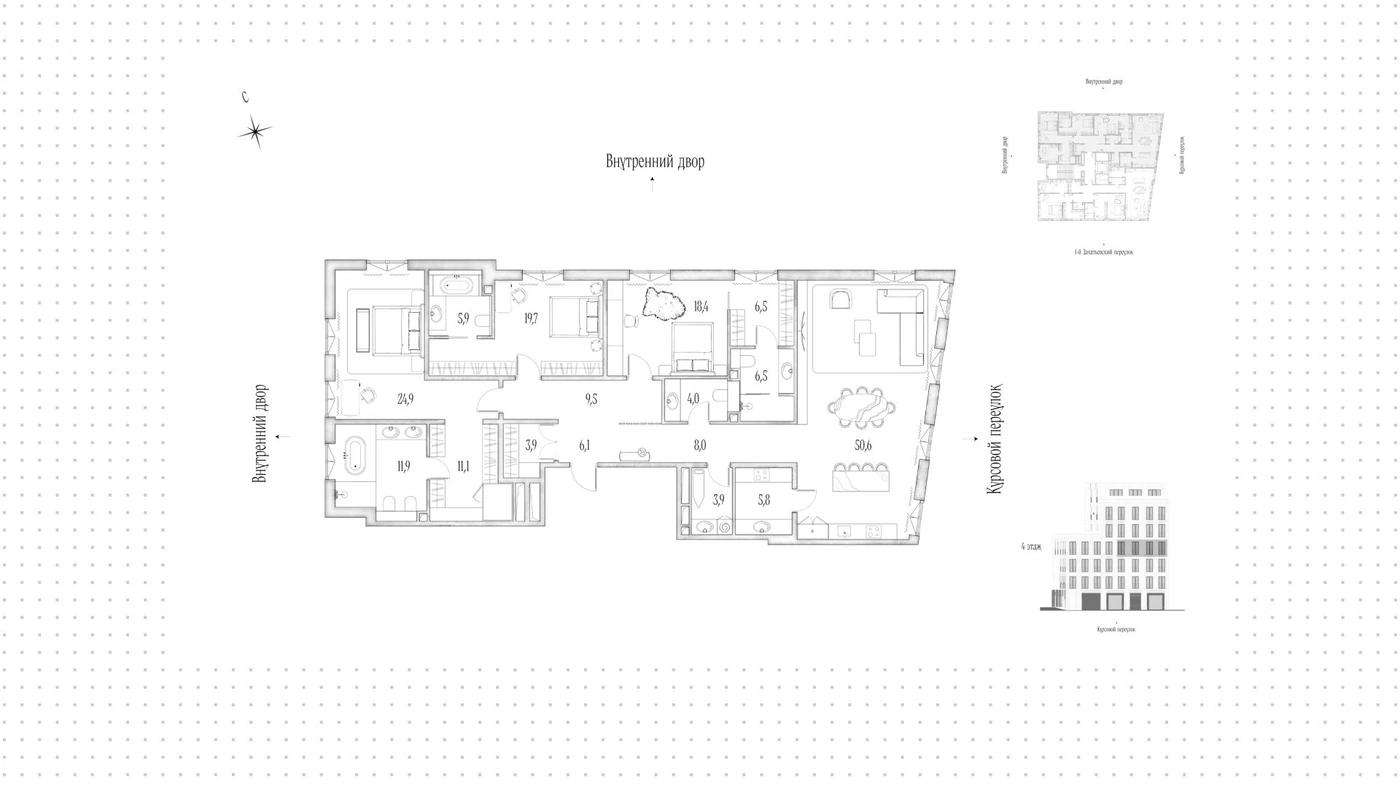 Планировка Аннабель 206 м², Лот Whitewill 253470 · 4 этаж