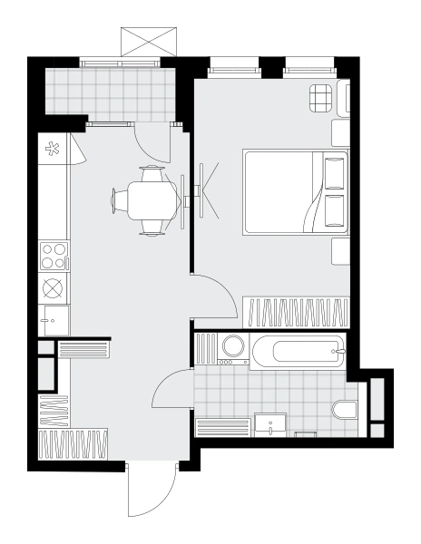 Планировка Дом на Зорге 37,3 м², 25К-25-303