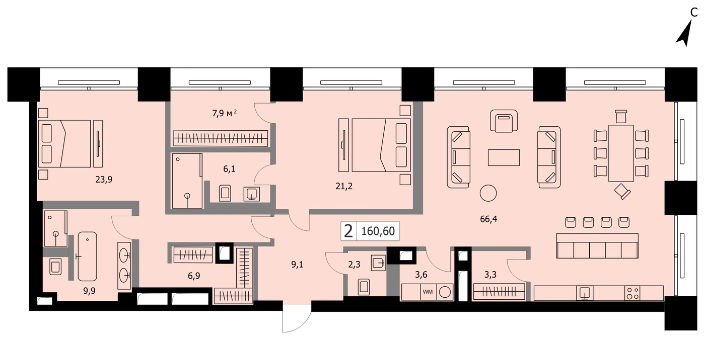 Планировка Камергер 160,6 м², 194212