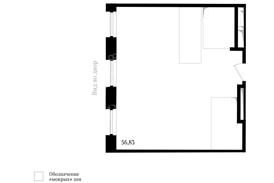 Планировка Руновский 14 56,83 м², 138844