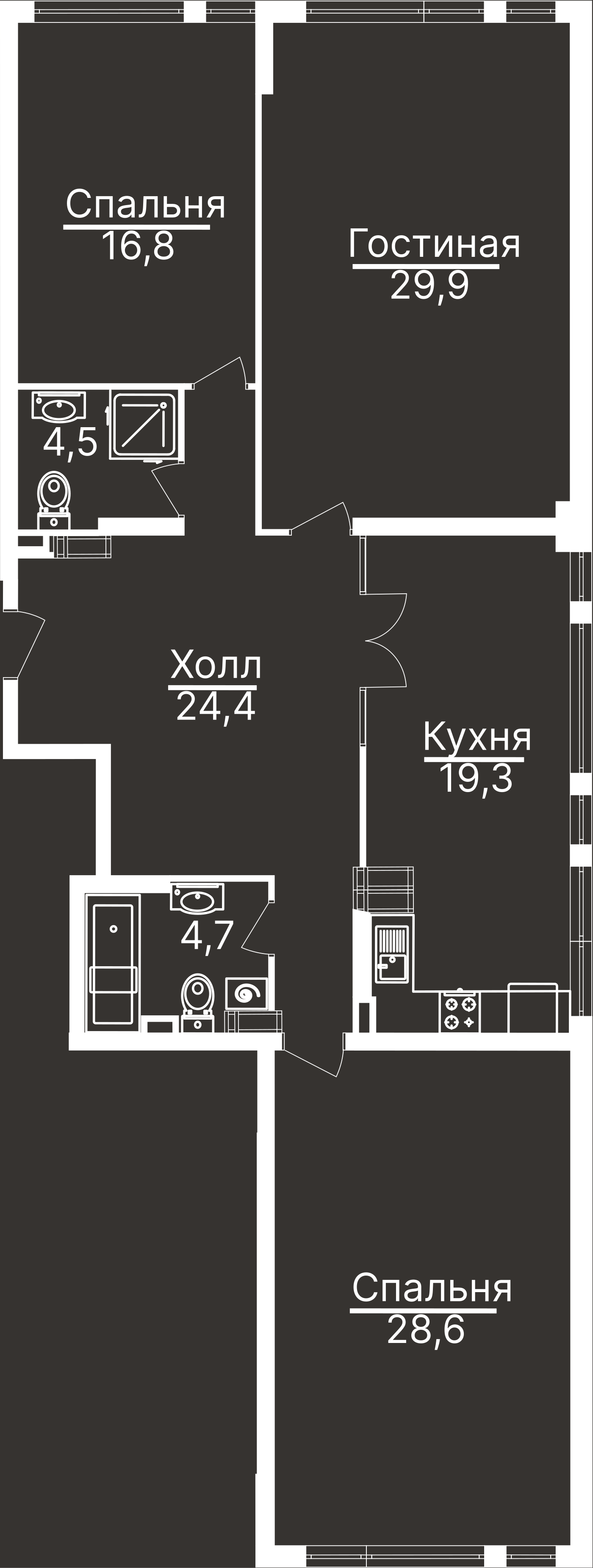 Планировка ONYX Deluxe: 127,8 м²