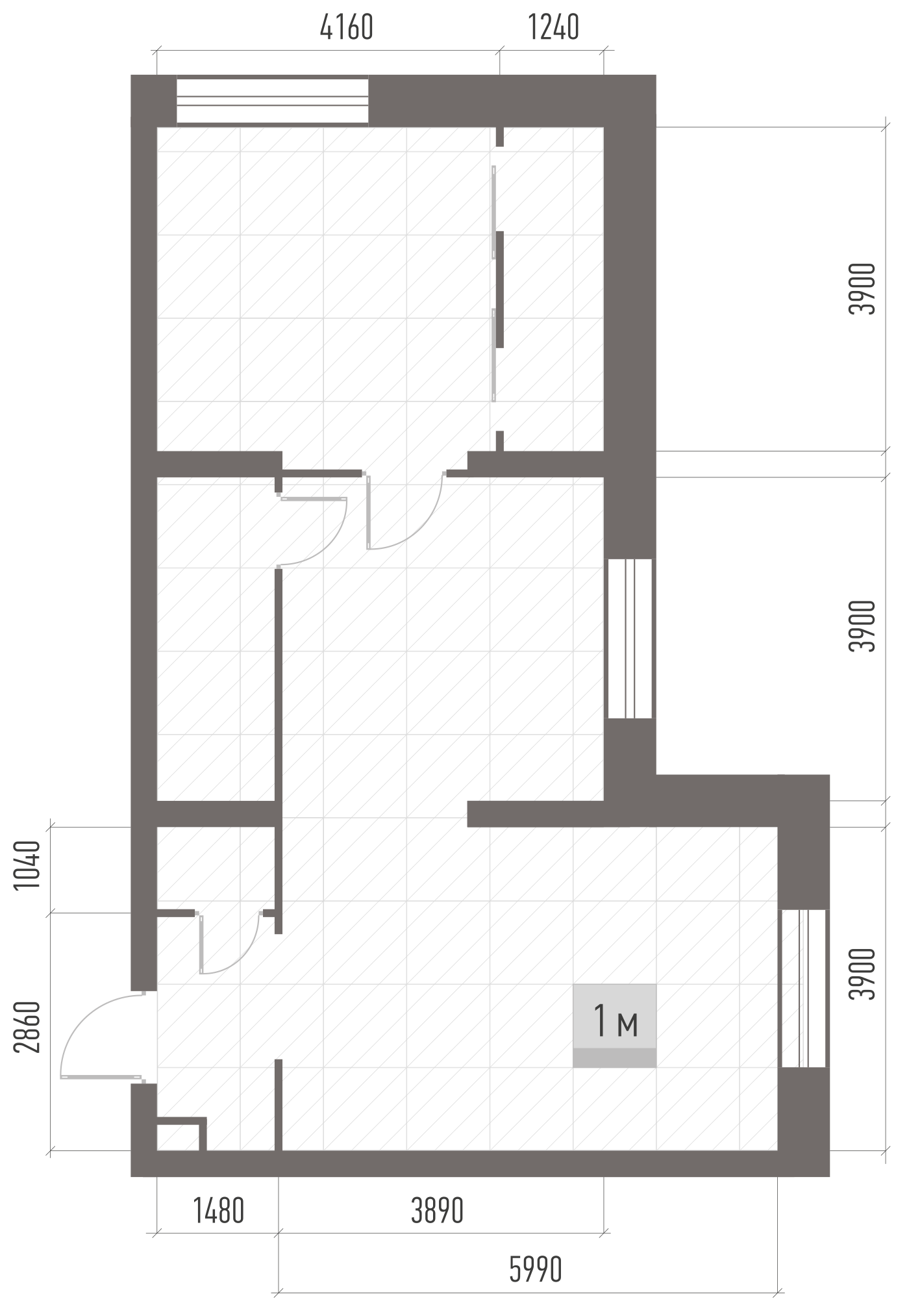 Планировка Alcon Tower: 71,1 м²