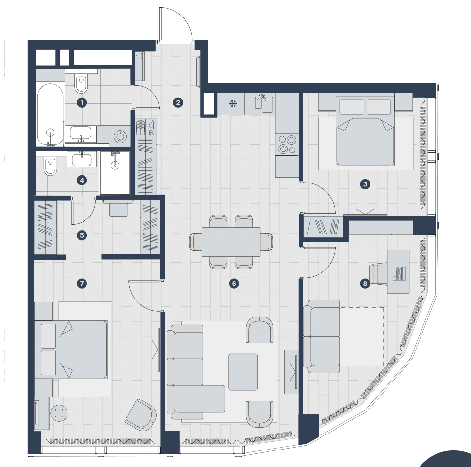Планировка Феймос 98,9 м², Famous — буклет, стр. 93