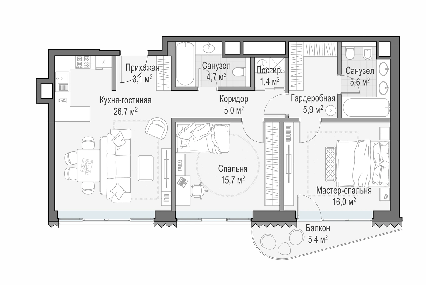 Планировка Дом «Лаврушинский» 85,9 м², № 41