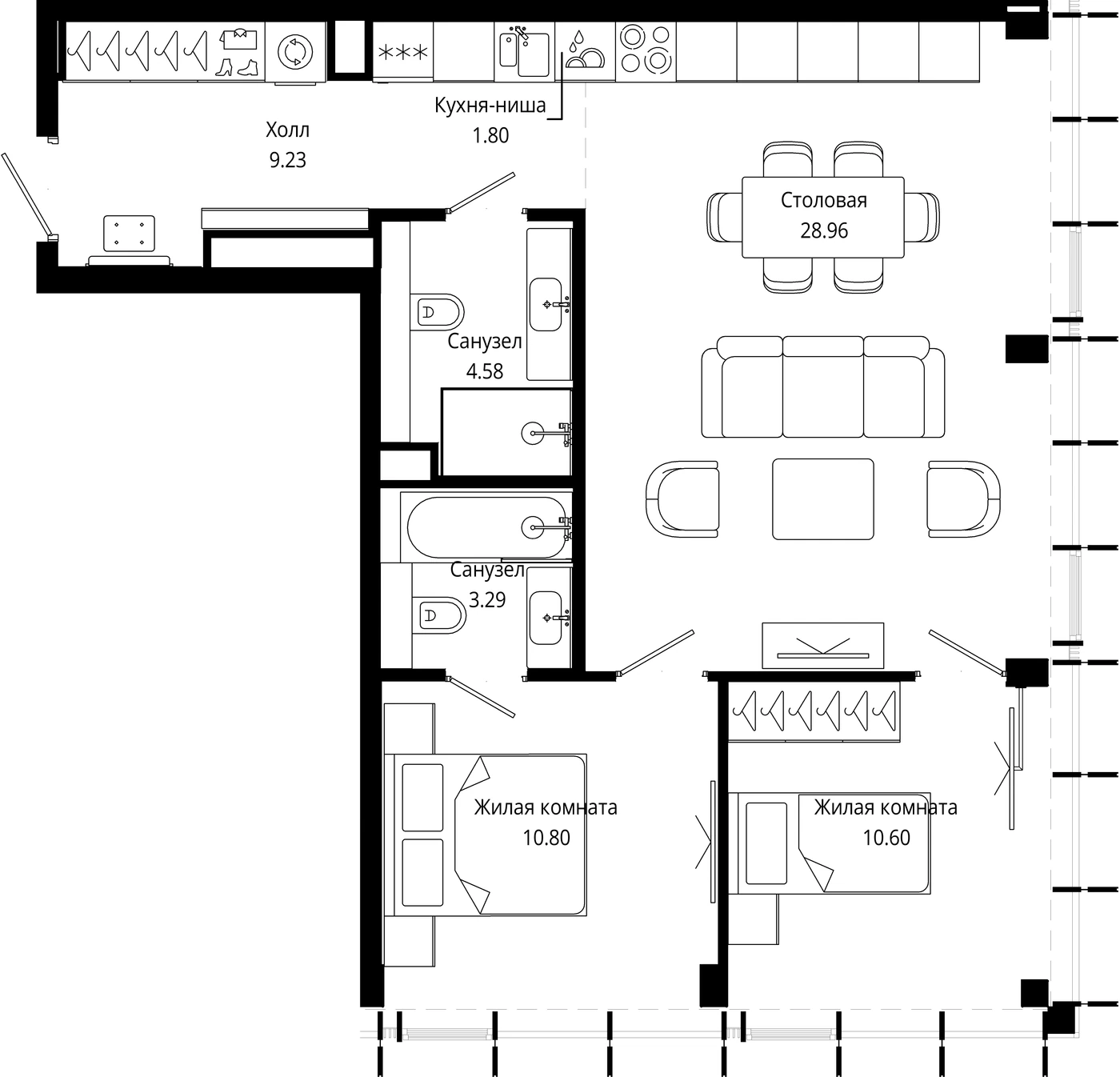 Планировка МОД 69,26 м², № 628