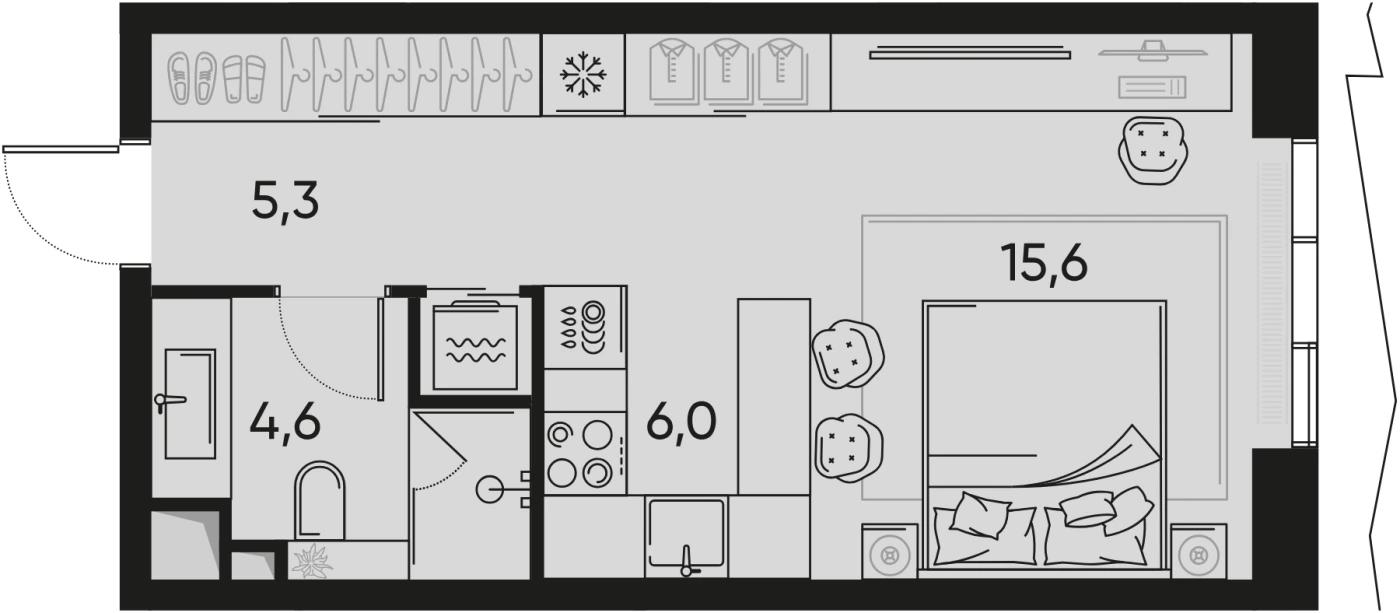 Планировка PRIDE 32,1 м², КВ-03134